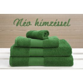   Neves, hímzett PRÉMIUM törölköző bármilyen névvel, ZÖLD