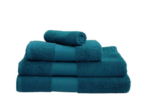 Hímzett PRÉMIUM törölköző 2-3 szavas felirattal, TÜRKIZ KÉK