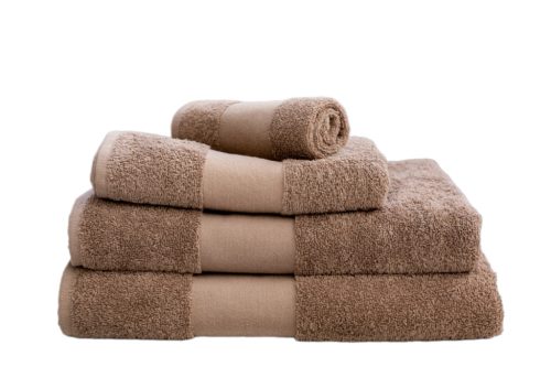 Hímzett PRÉMIUM törölköző 2-3 szavas felirattal + mintával, CAPPUCCINO