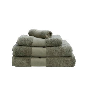   Hímzett PRÉMIUM törölköző 2-3 szavas felirattal + mintával, OLIVA ZÖLD