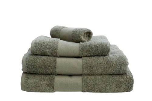 Hímzett PRÉMIUM törölköző 2-3 szavas felirattal + mintával, OLIVA ZÖLD