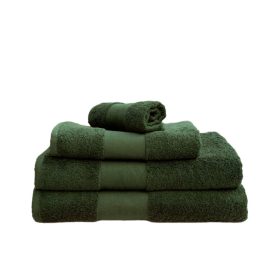   Hímzett PRÉMIUM törölköző 2-3 szavas felirattal + mintával, SÖTÉT ZÖLD