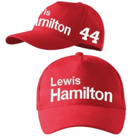 Hímzett Forma-1 baseball + HAMILTON piros-fehér, unisex