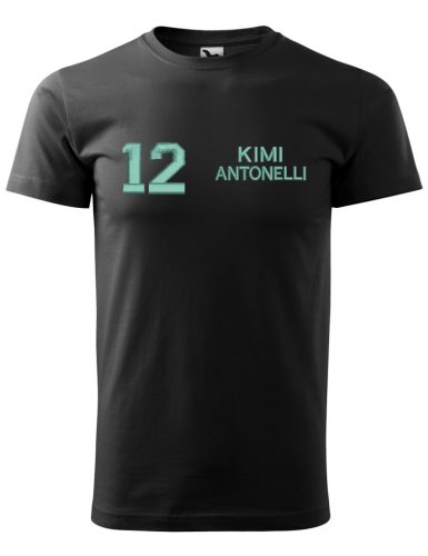 Hímzett Forma-1 póló + ANTONELLI fekete, férfi 5XL