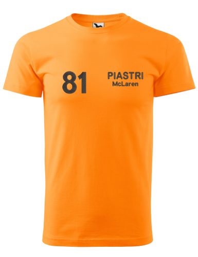 Hímzett Forma-1 póló + PIASTRI narancs, férfi 3XL
