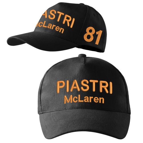 Hímzett Forma-1 baseball + PIASTRI fekete, unisex