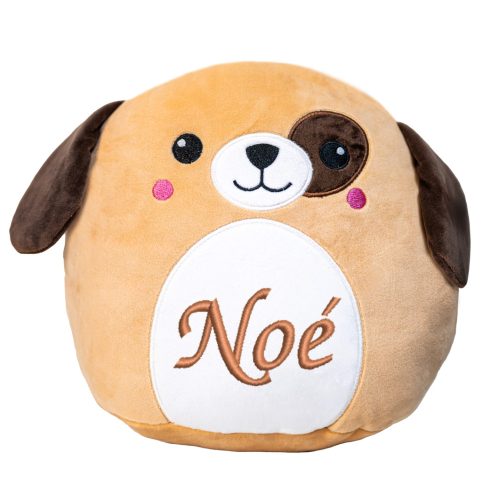 Hímzett, plüss kutya párna, névvel vagy felirattal