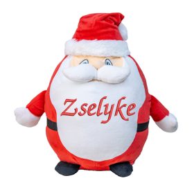 Hímzett plüss mikulás, névvel vagy felirattal