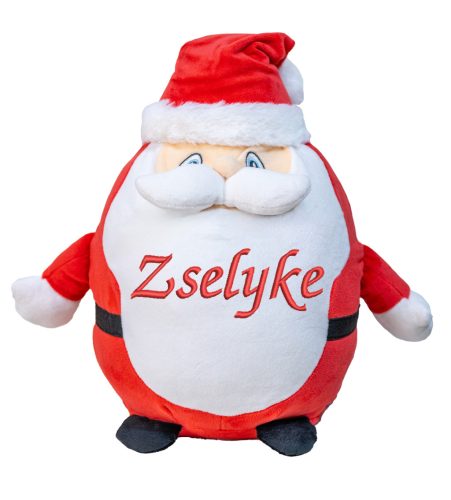 Hímzett plüss mikulás, névvel vagy felirattal