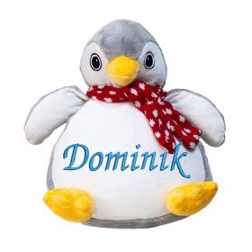 Hímzett plüss pingvin, névvel vagy felirattal