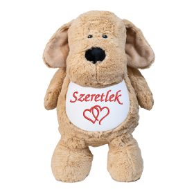 Hímzett plüss kutyus, névvel vagy felirattal