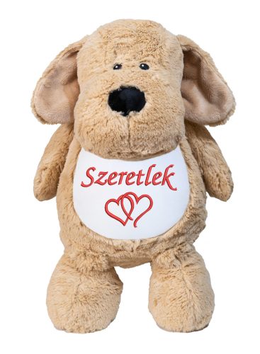 Hímzett plüss kutyus, névvel vagy felirattal