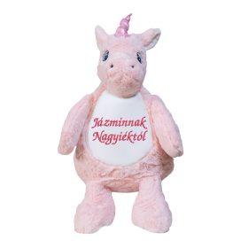 Hímzett plüss unicornis, névvel vagy felirattal