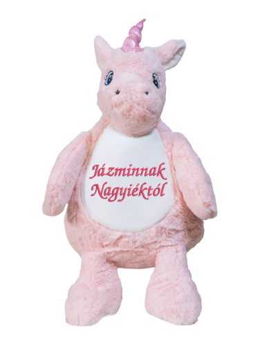 Hímzett plüss unicornis, névvel vagy felirattal