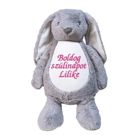 Hímzett plüss nyuszi, névvel vagy felirattal