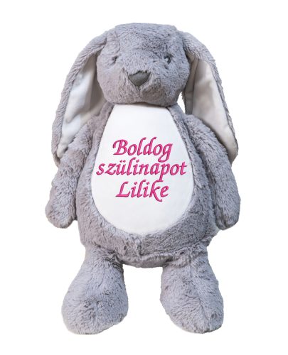Hímzett plüss nyuszi, névvel vagy felirattal