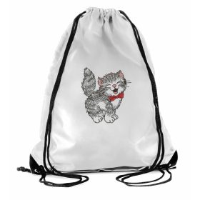 Zsinóros, vízlepergetős táska, FEHÉR