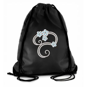 Zsinóros, vízlepergetős táska, FEKETE