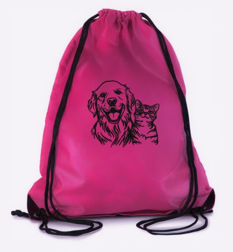 Zsinóros, vízlepergetős táska, PINK