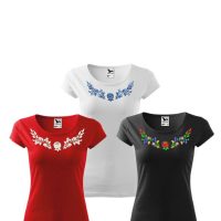 Kalocsai mintás hímzett pólók - környakú