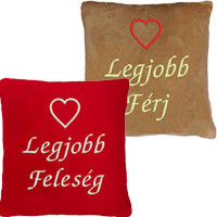 Férj, Feleség témájú hímzett párnák