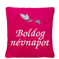 Névnapos, hímzett párnák